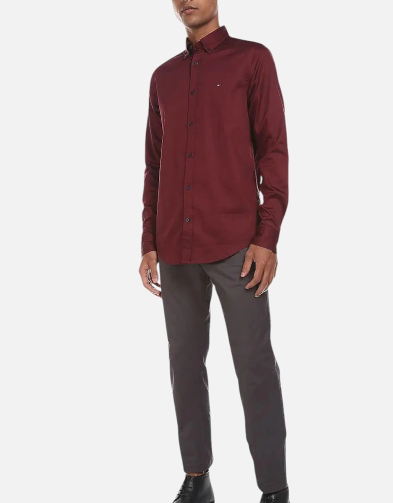 Mens Shirts Slim Fit Oxford Long Sleeve Casual Top
