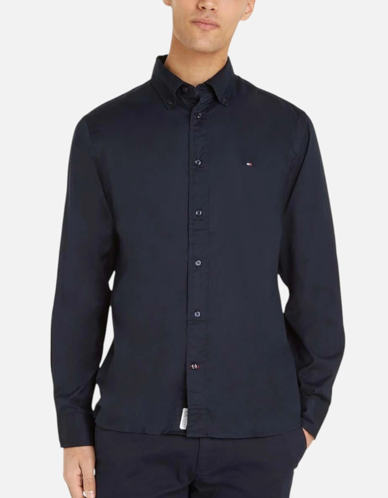 Mens Shirts Slim Fit Oxford Long Sleeve Casual Top