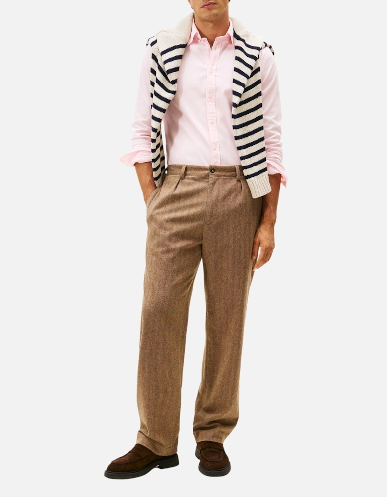Mens Shirts Slim Fit Oxford Long Sleeve Casual Top