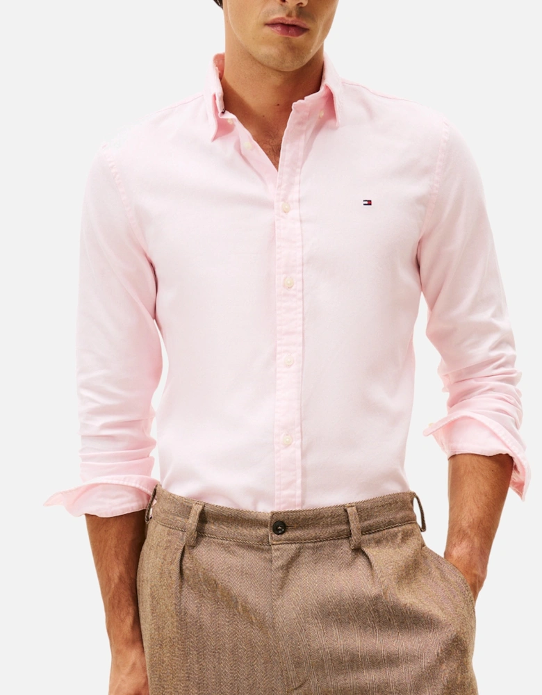 Mens Shirts Slim Fit Oxford Long Sleeve Casual Top
