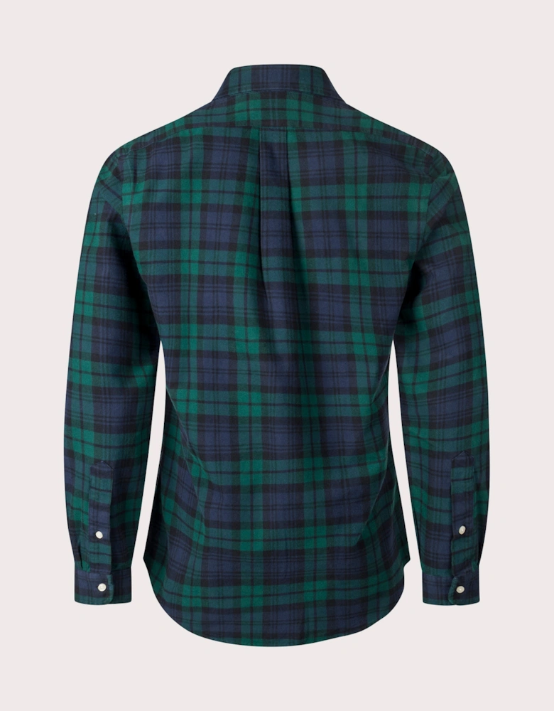 Custom Slim Fit Plaid Brushed Oxford Shirt