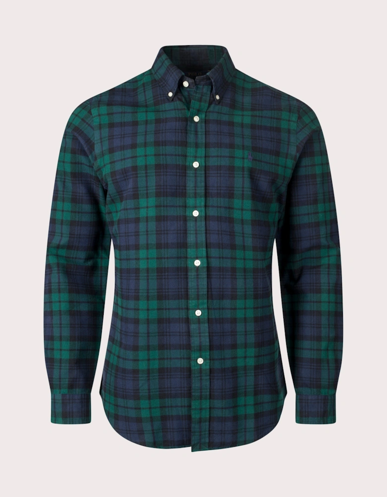 Custom Slim Fit Plaid Brushed Oxford Shirt