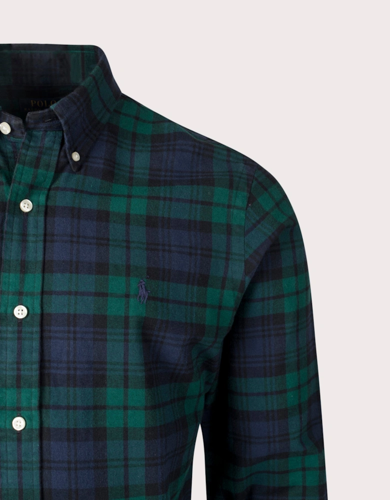 Custom Slim Fit Plaid Brushed Oxford Shirt