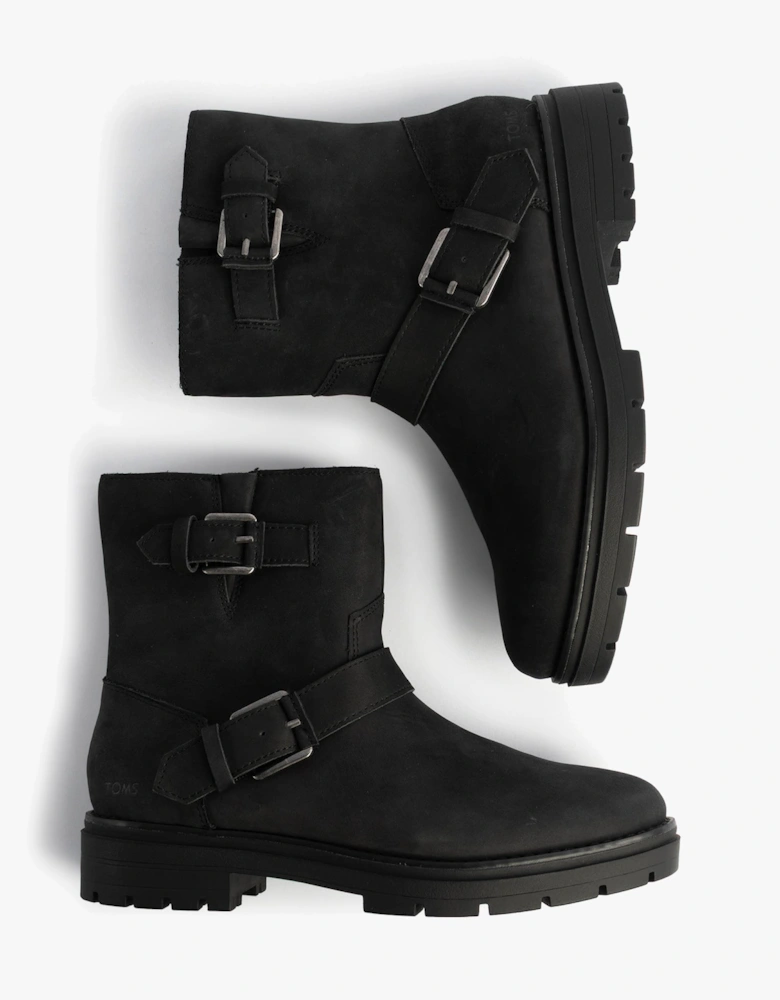 IONIE MOTO Womens Ankle Boots Black