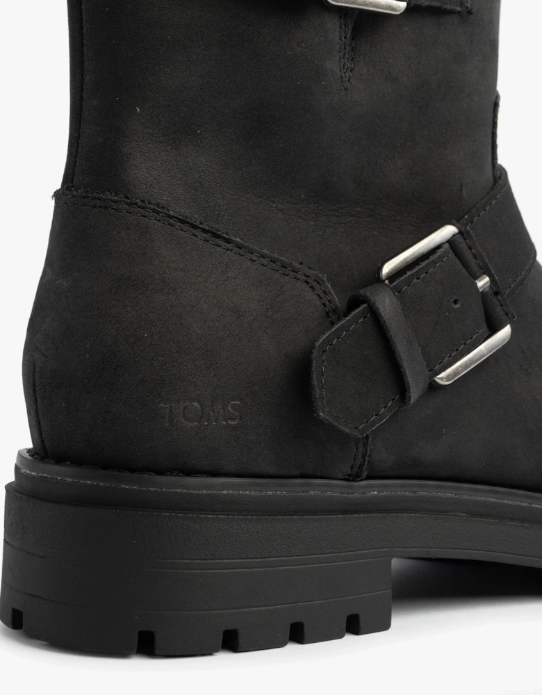 IONIE MOTO Womens Ankle Boots Black