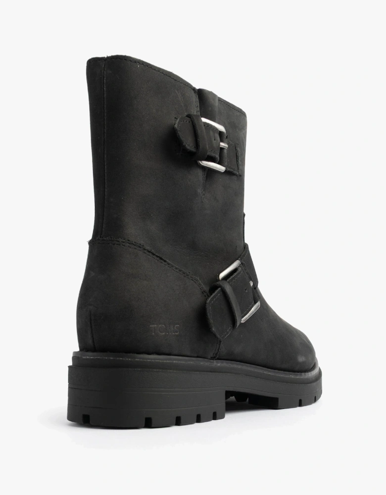 IONIE MOTO Womens Ankle Boots Black