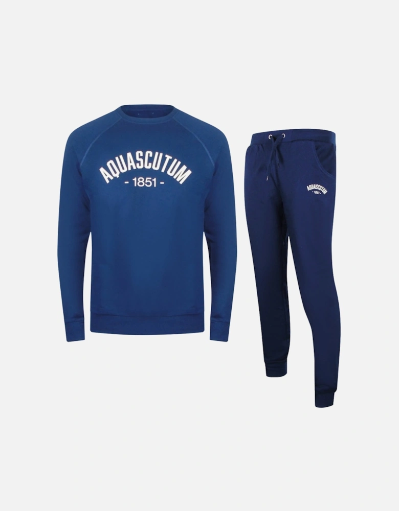 Old School Crewneck Navy Blue Track Pants Set
