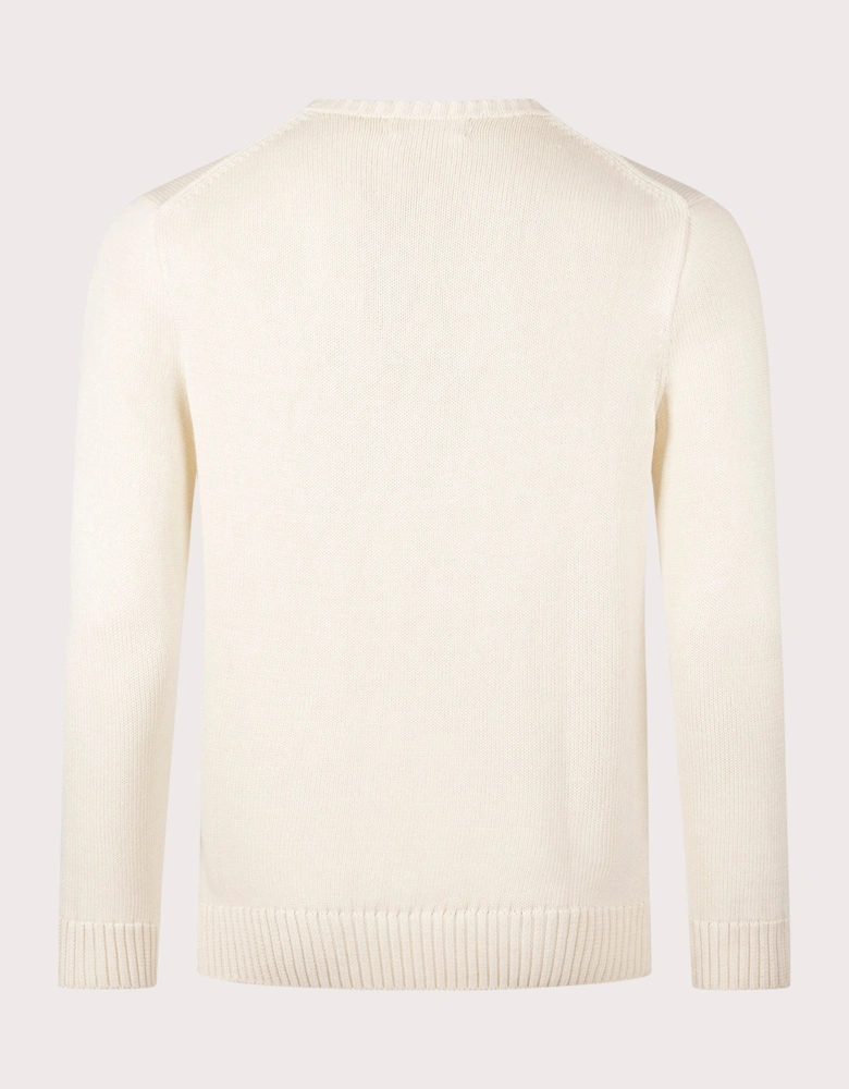 Cotton Ribbed Crew Neck Jumper