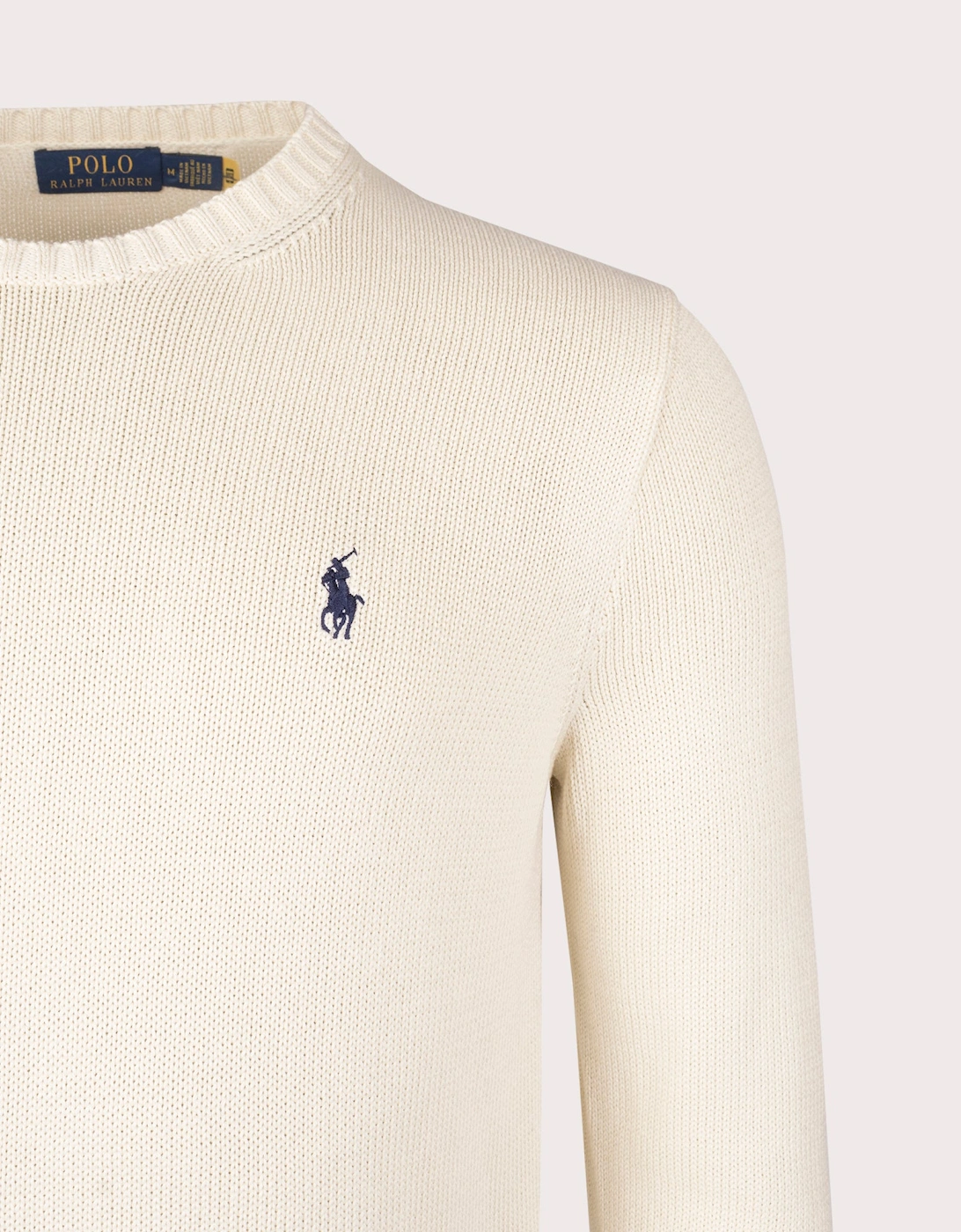 Cotton Ribbed Crew Neck Jumper