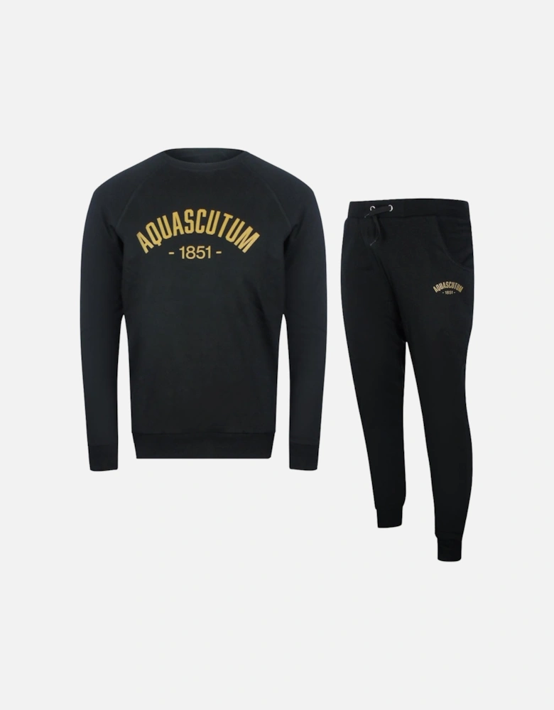 Old School Crewneck Black Track Pants Set