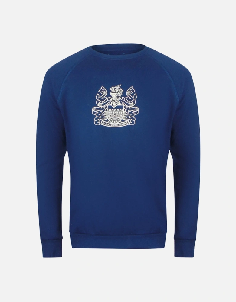 Iconic Crest Navy Blue Crew Neck Tracksuit Set