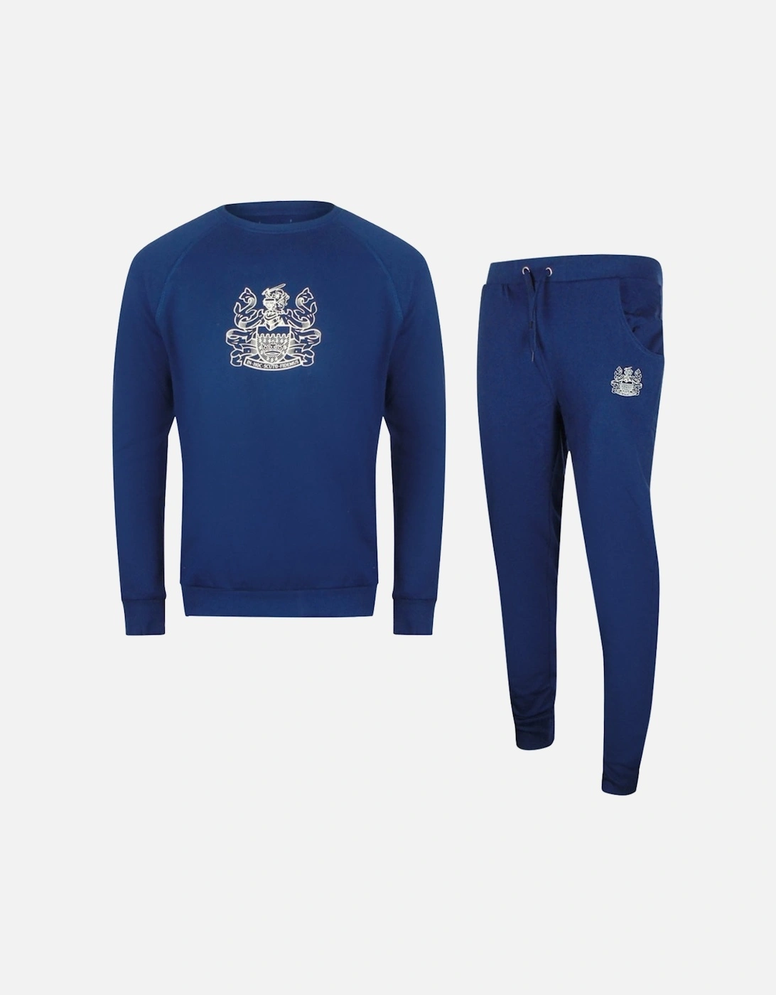 Iconic Crest Navy Blue Crew Neck Tracksuit Set, 7 of 6