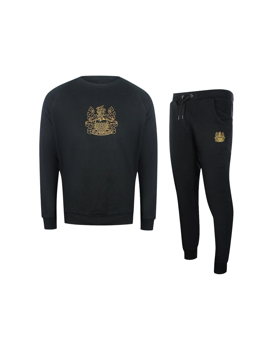 Iconic Crest Black Crewneck Track Set, 7 of 6