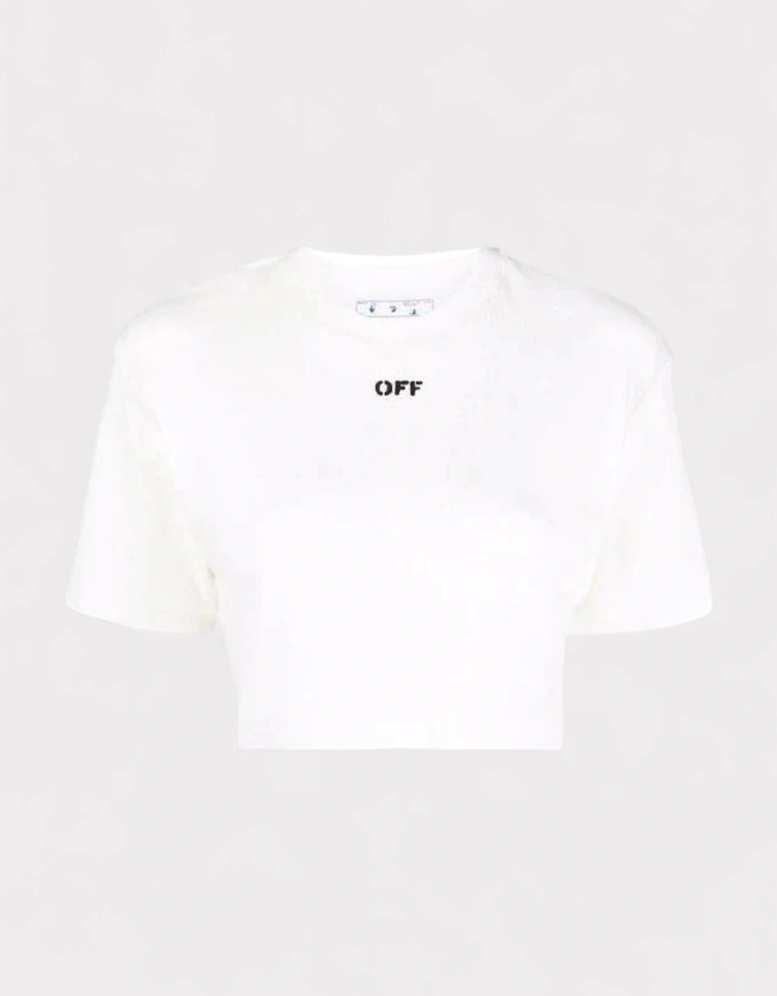 Off Stamp Rib Cropped Tee White Black, 5 of 4