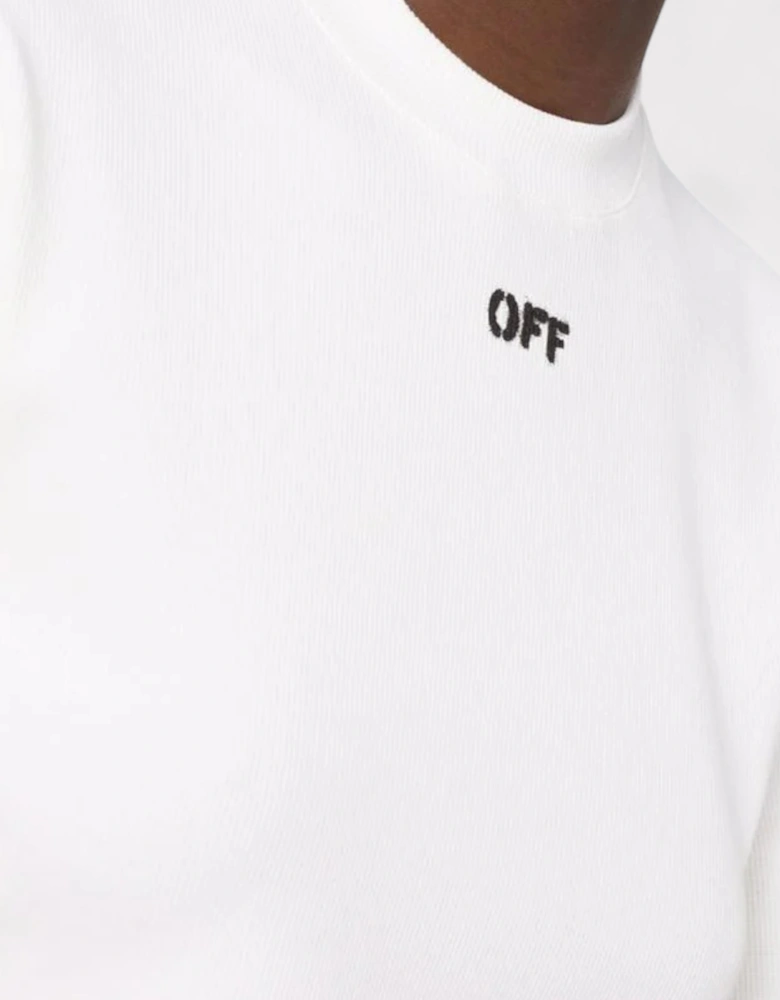 Off Stamp Rib Cropped Tee White Black