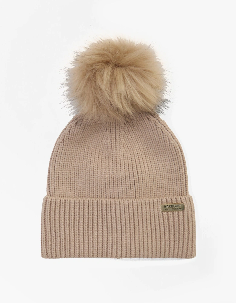 MALLORY POM Womens Beanie Oat