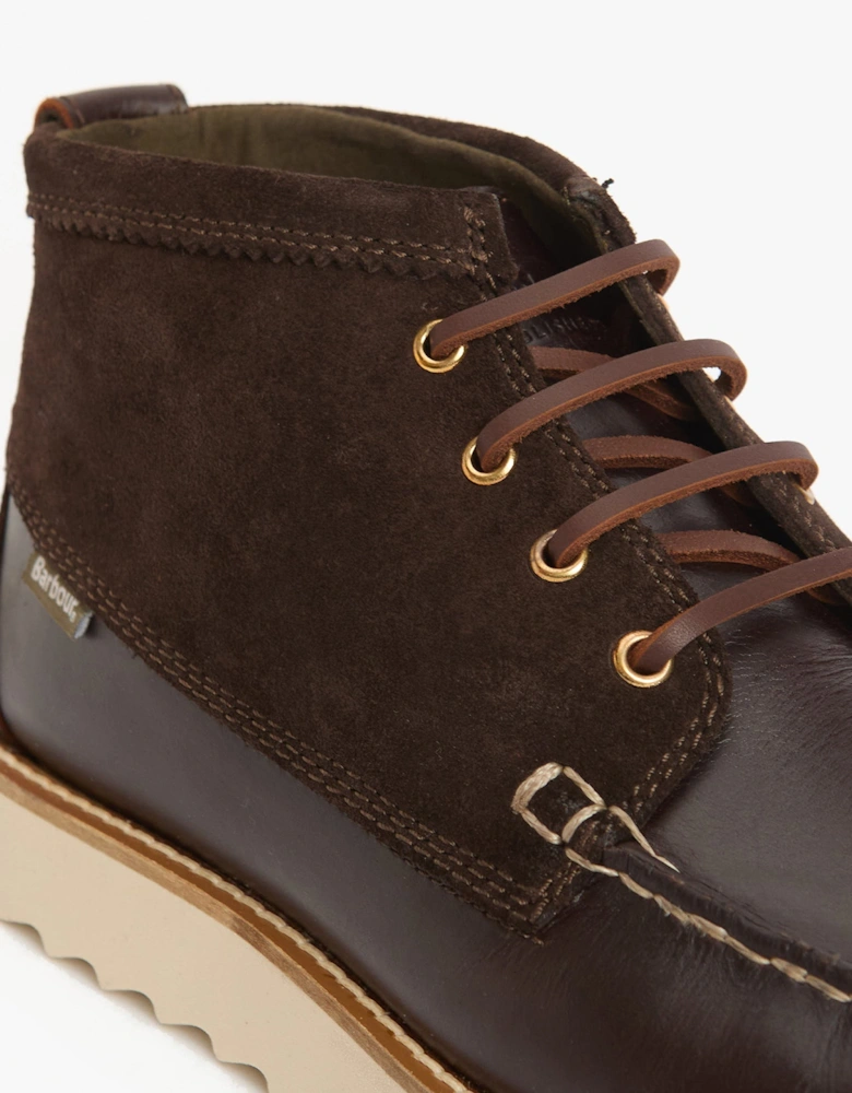 HADSTON Mens Chukka Boots Dark Brown