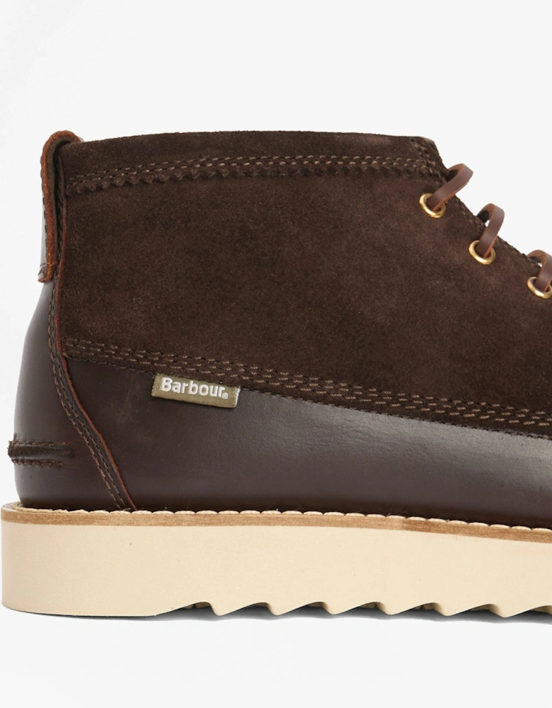 HADSTON Mens Chukka Boots Dark Brown