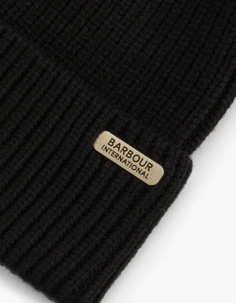 MALLORY POM Womens Beanie Black
