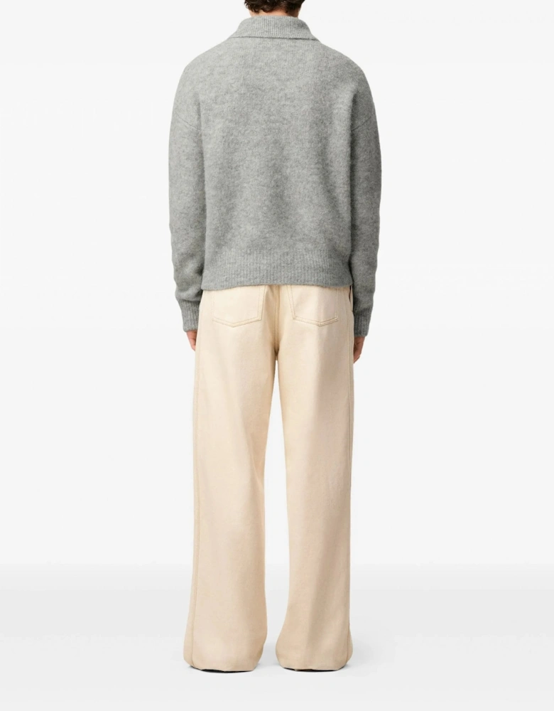 Ami Knitted Polo Grey