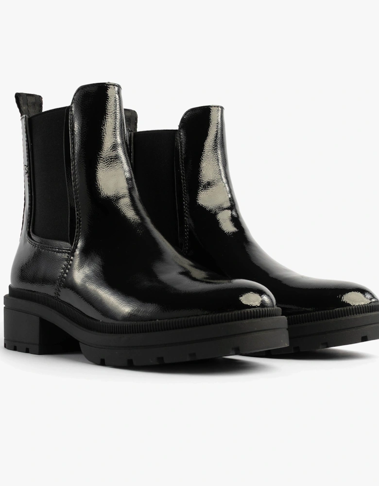 IGGIE Womens Chelsea Boots Black Patent