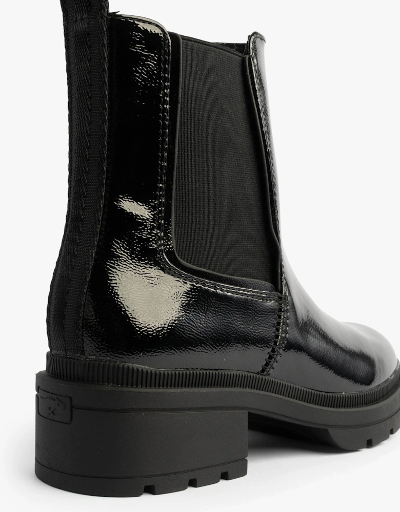 IGGIE Womens Chelsea Boots Black Patent