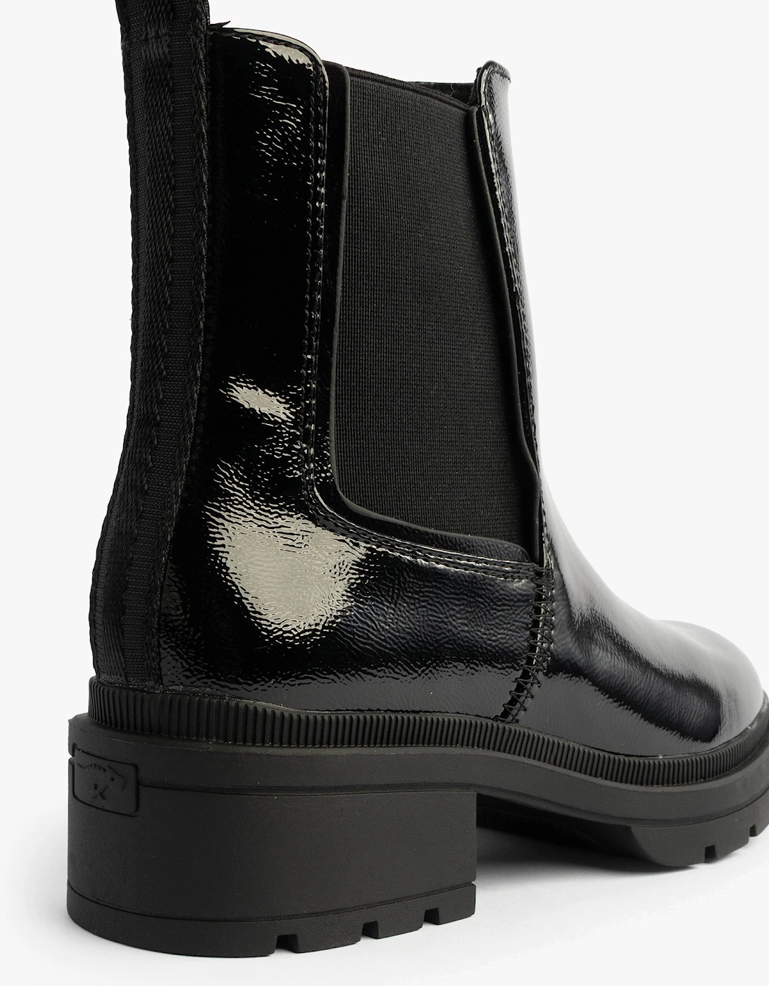 IGGIE Womens Chelsea Boots Black Patent