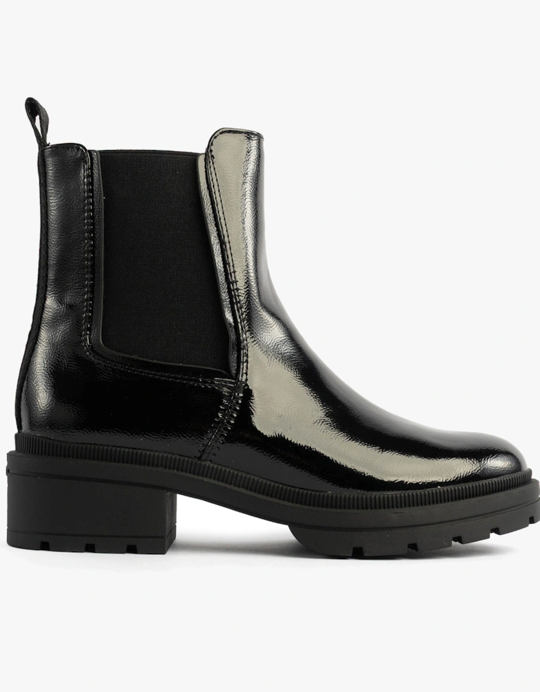 IGGIE Womens Chelsea Boots Black Patent