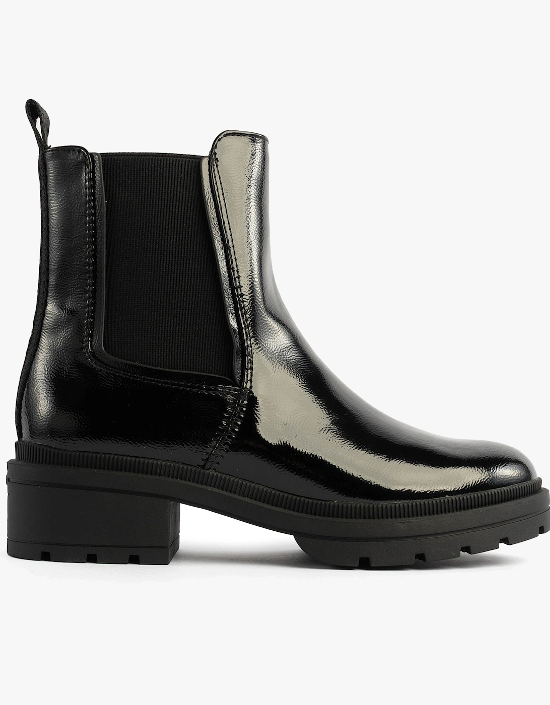 IGGIE Womens Chelsea Boots Black Patent, 7 of 6