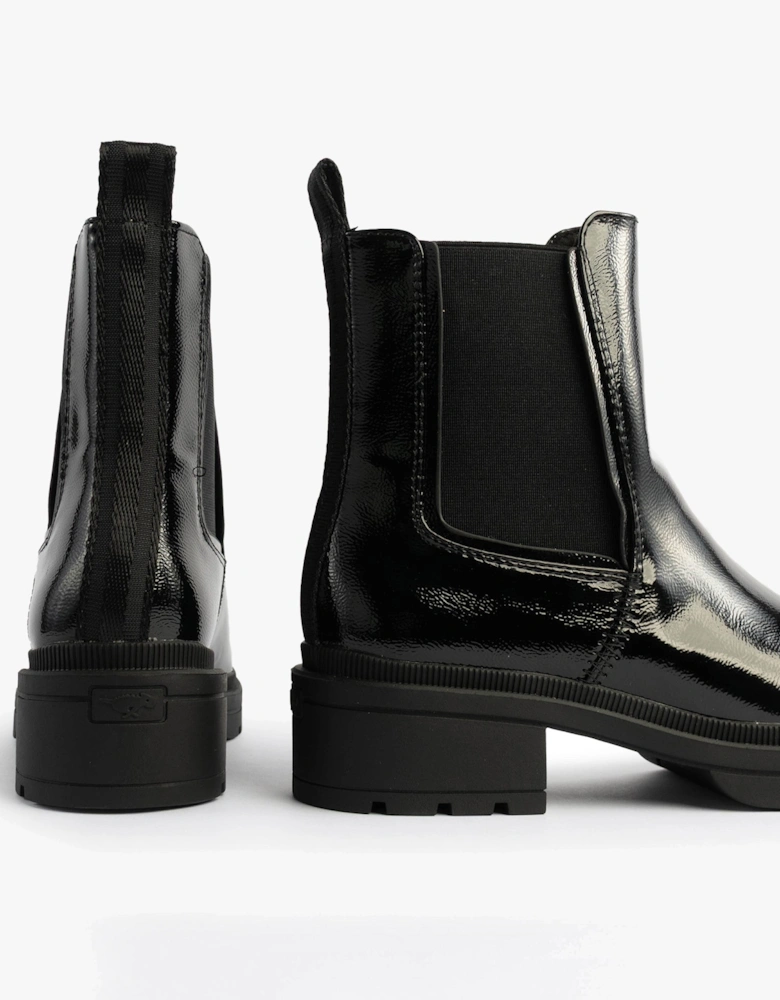 IGGIE Womens Chelsea Boots Black Patent