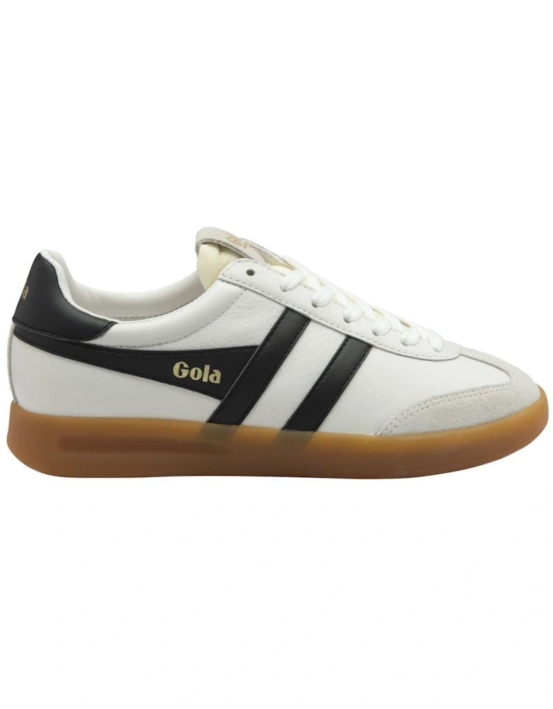 Cyclone Leather Women's White/Black/Gum Trainers