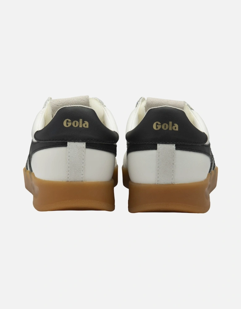 Cyclone Leather Women's White/Black/Gum Trainers