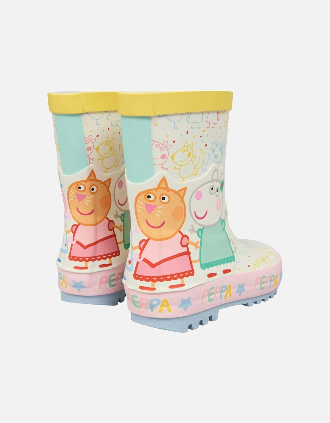 Girls Wellies Infants Flare Pull On white UK Size