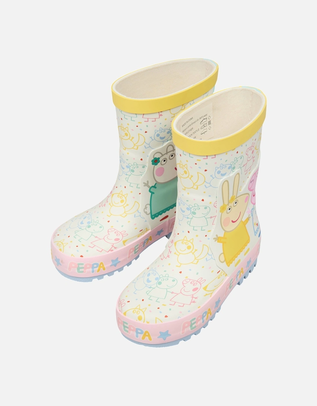 Girls Wellies Infants Flare Pull On white UK Size