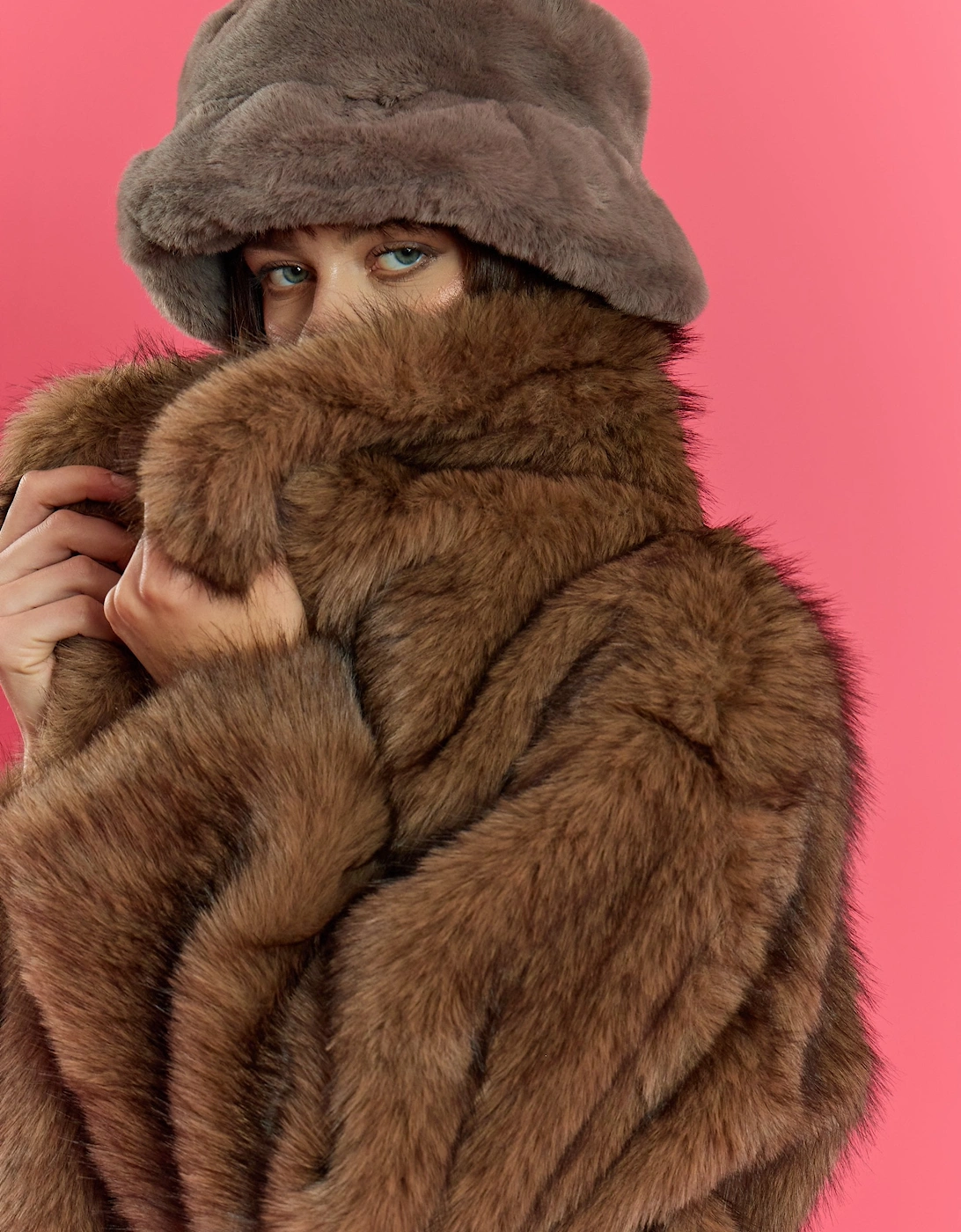 Mocha Faux Fur Hat