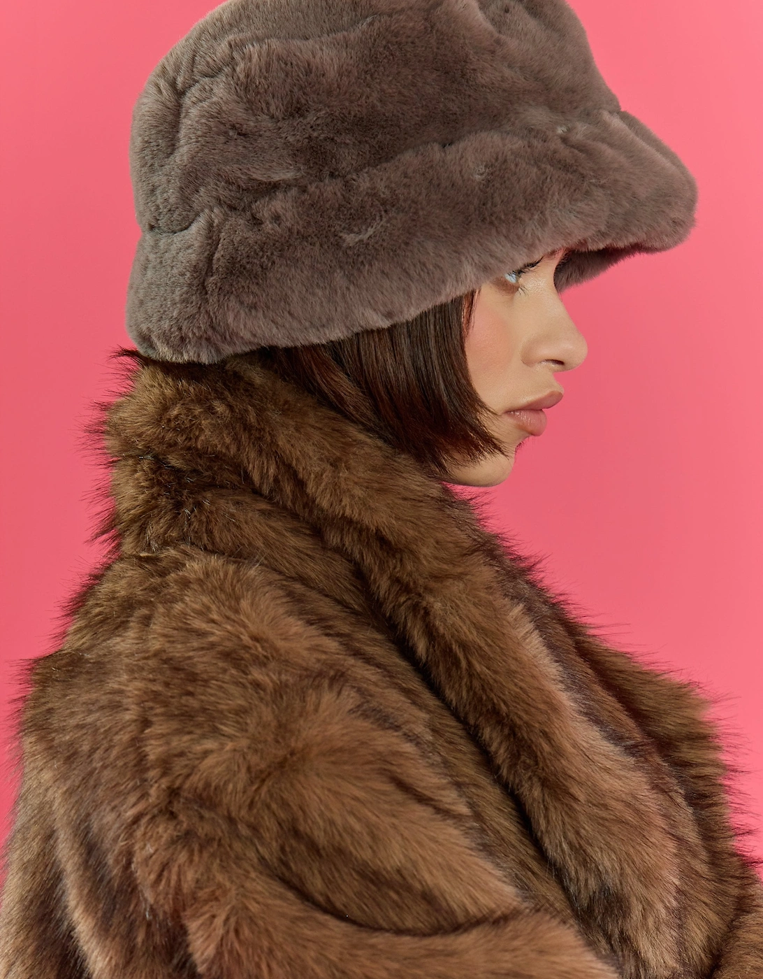 Mocha Faux Fur Hat