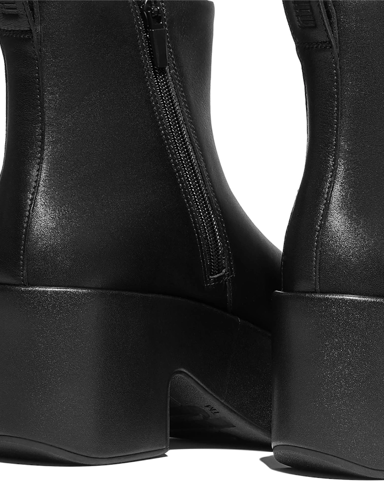 Platfforms Heeled Leather Women's Black Boots