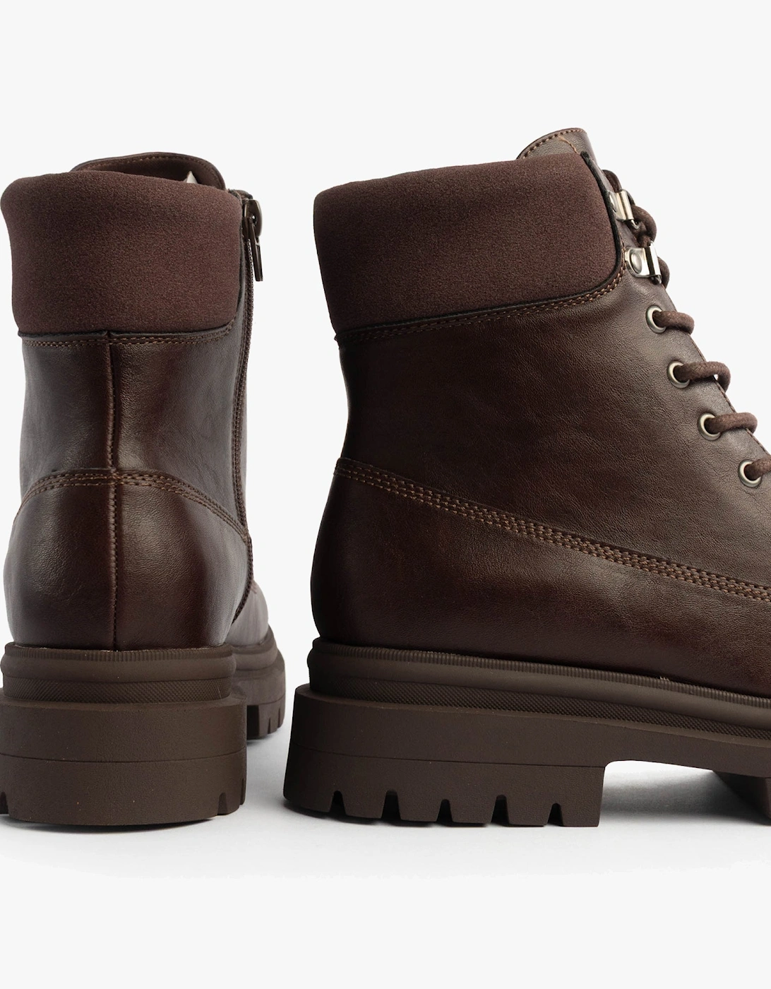 DANIE Womens Lace Up Boots Dark Brown