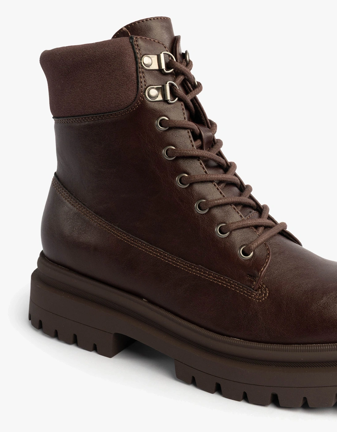 DANIE Womens Lace Up Boots Dark Brown