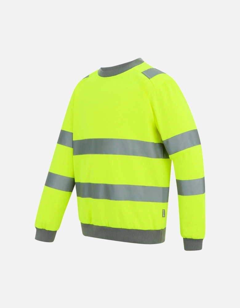 Professional Mens Pro Contract Hi-Vis Crew Neck Sweatshirt