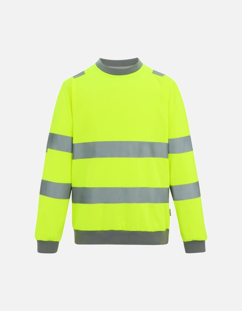 Professional Mens Pro Contract Hi-Vis Crew Neck Sweatshirt