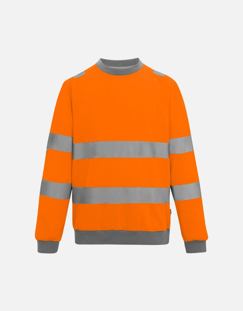 Professional Mens Pro Contract Hi-Vis Crew Neck Sweatshirt