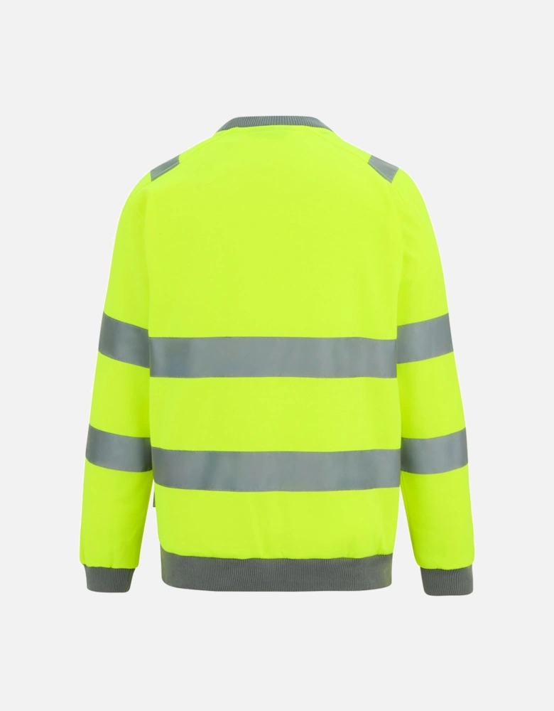 Professional Mens Pro Contract Hi-Vis Crew Neck Sweatshirt