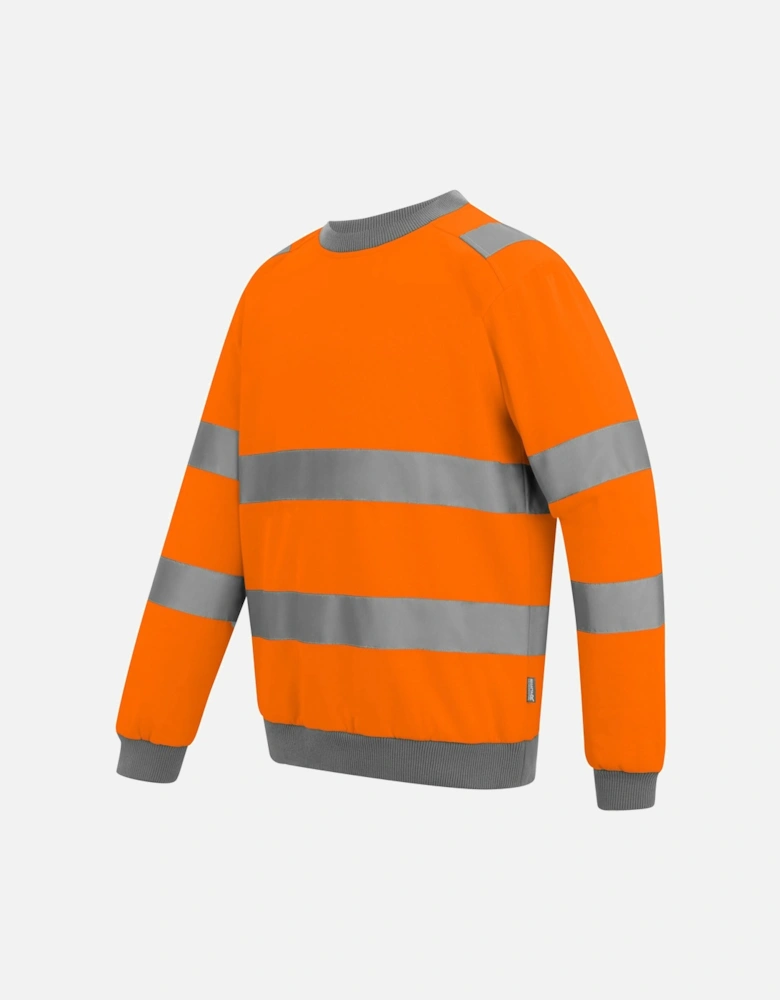 Professional Mens Pro Contract Hi-Vis Crew Neck Sweatshirt