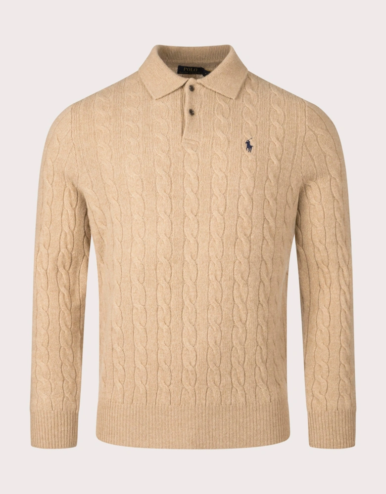 Cable Knit Cashmere Sweatshirt