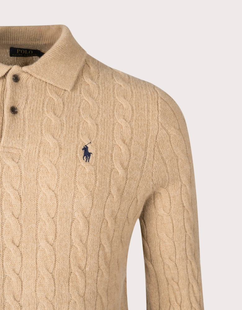 Cable Knit Cashmere Sweatshirt