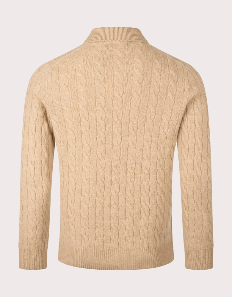 Cable Knit Cashmere Sweatshirt