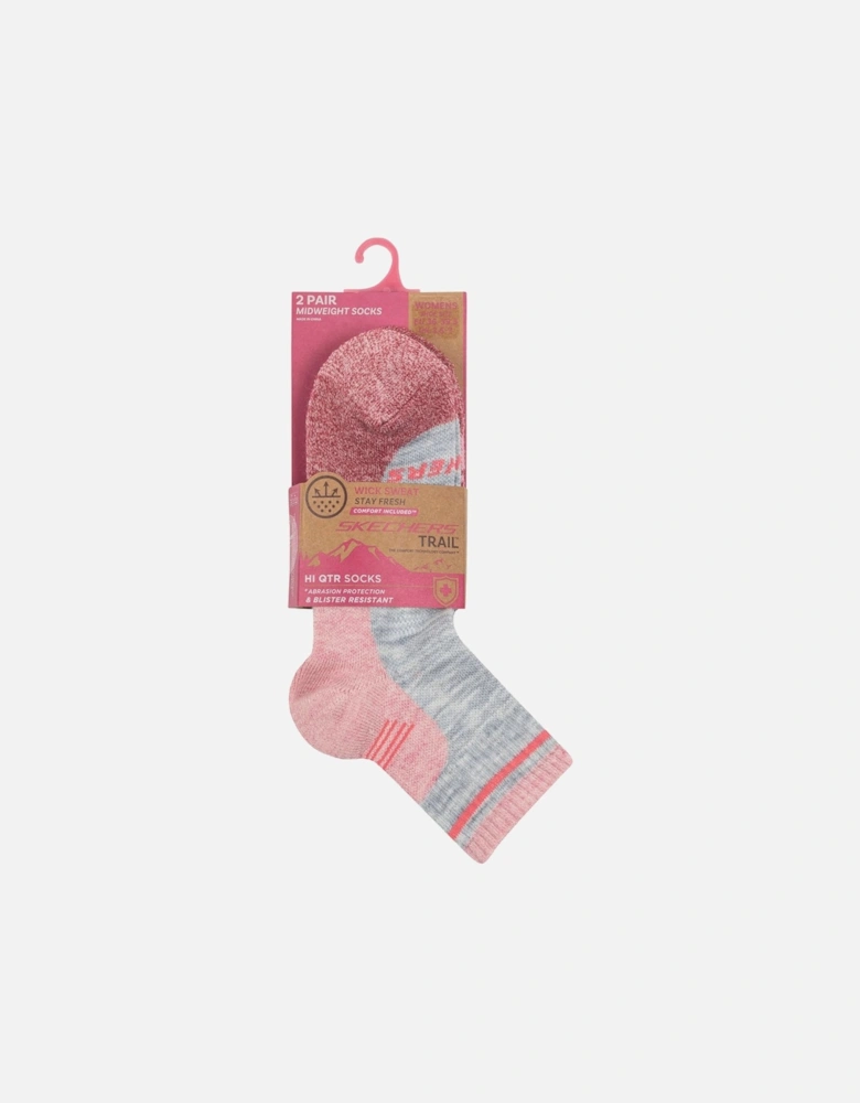 2 Pack of Trail Quarter Crew Socks