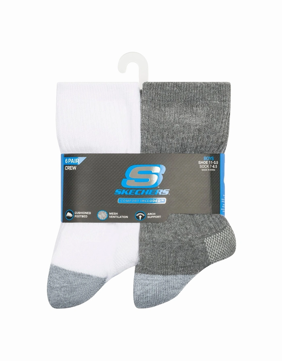Juniors 6 Pack of Crew Socks