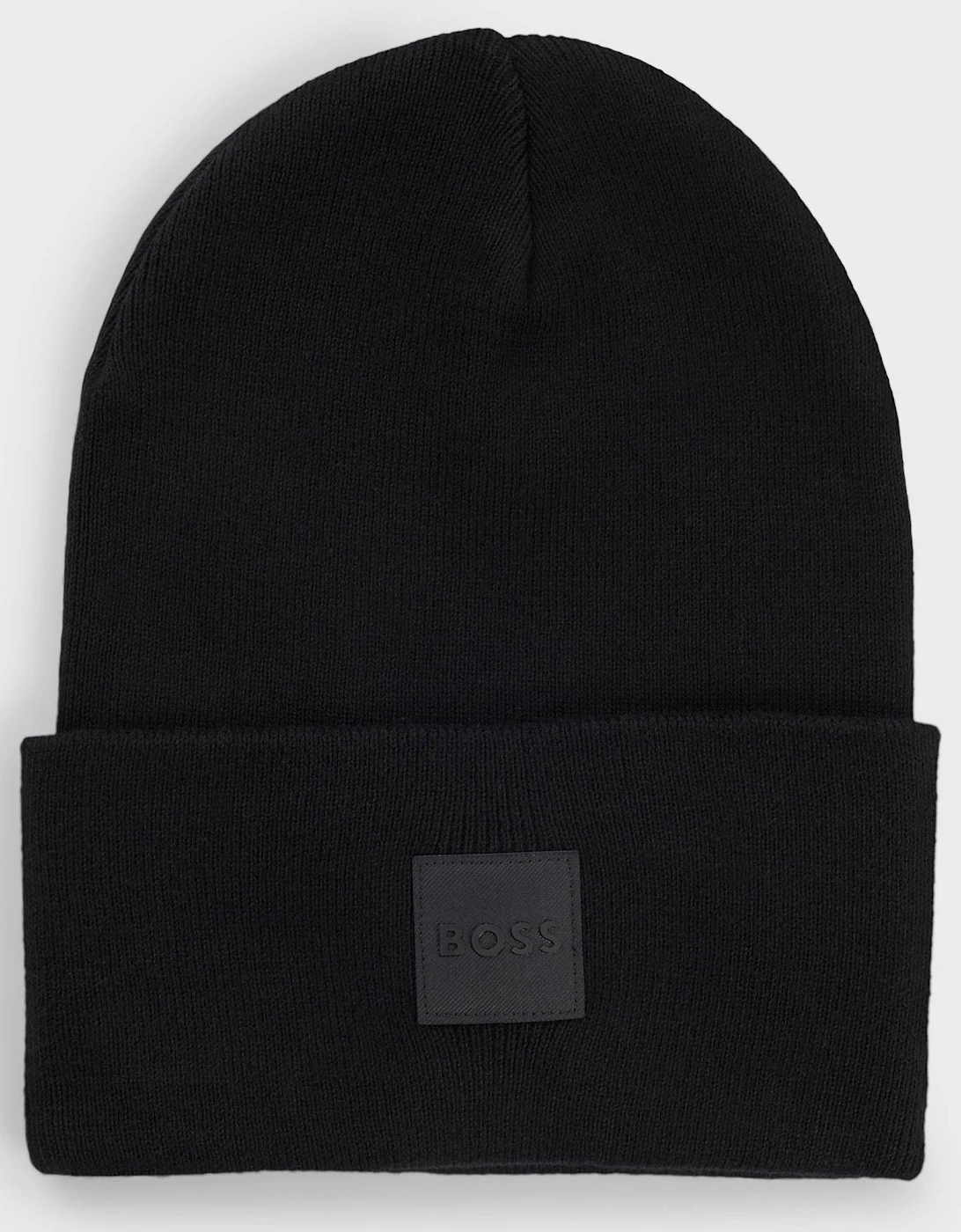 BOSS Orange Fantastico R Mens Beanie Hat in Knitted Cotton with Logo Label  - Black 001, 6 of 5